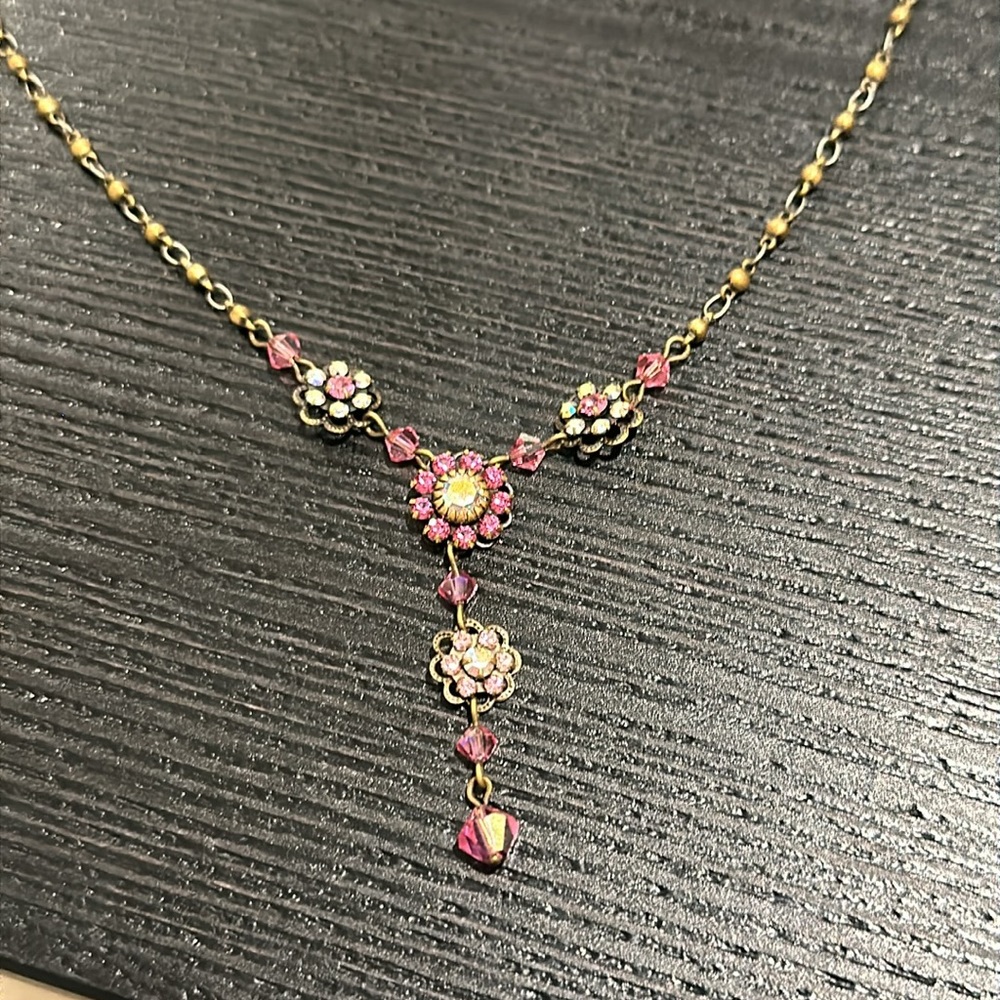 Pink Swarovski Crystal Necklace - Liz Paiacios SF